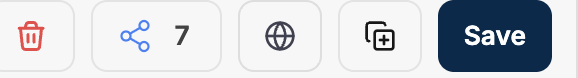 The agent action bar, with the share icon showing a count of people who have access